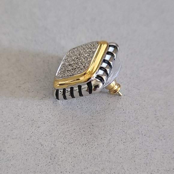 Fifth Avenue Collection Square Rhinestone Earrings - Picture 6 of 8